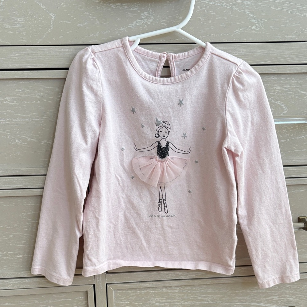 Janie & Jack Pink Ballerina Long Sleeve Shirt